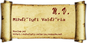 Mihályfi Valéria névjegykártya